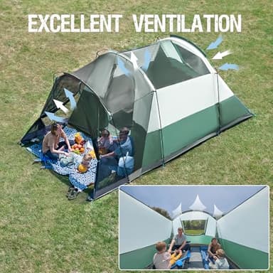 Portal 6 Person Family Tent for Camping with Screen Room, Weather Resistant Tall Tent with Rainfly, Easy Setup for Family Outdoor Camping, Backyard - Image 6