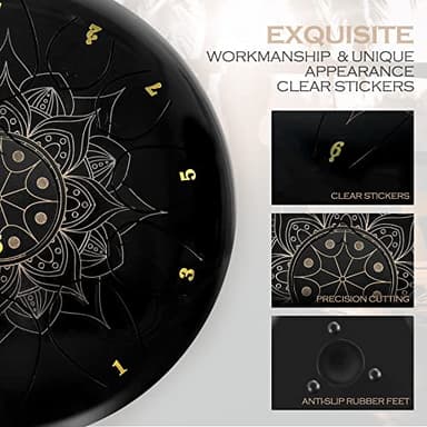 Lexington 13 Notes 12 Inches Steel Tongue Tank Drum Set C Key Lotus Pattern - Image 3