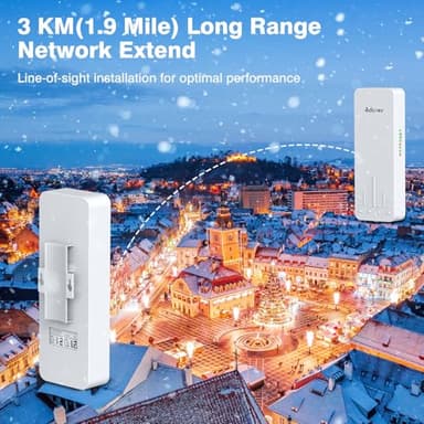 Adalov Wireless Bridge, 3KM 5.8G Point to Point Outdoor CPE, Long Range WiFi Bridges for PtP/PtMP with 14DBi High Gain Antenna for Network Sharing,Network Extend,Starlink Network Extend (CPE660) - Image 6