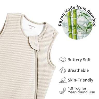 BubblePanda Rayon Made from Bamboo Sleep Sack 18-24 Months 1.0 Tog Supersoft & Breathable Toddler Sleep Sack 2t Baby Wearable Blanket with 2-Way Zipper Unisex Sleeping Bag for Babies - Image 2