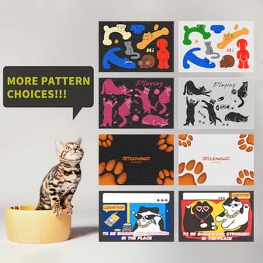 Pink Cat Litter Mat,24x16 Inch - Easy Clean, Anti Slip Trapping Mat for Cat Litter Box & Kitty Litter, Washable, Cute Small Rug for Litter Catching, Indoor Cat Accessories, Black and Pink - Image 2