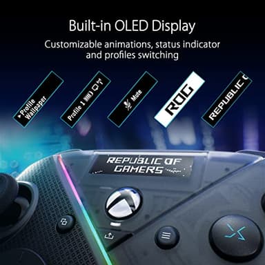 ASUS ROG Raikiri Pro OLED Display, tri-Mode connectivity, remappable Buttons&triggers, 4 Rear Buttons, Step&Linear triggers, Adjustable Joystick Sensitivity, 3.5mm Jack with ESS DAC, for PC and Xbox - Image 2