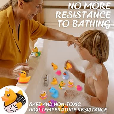 100 Pack Rubber Ducks in Bulk, Assorted Duckies for Jeeps Ducking, Rubber Duckies for Baby Bath Toys, Kids Bath Pool Toys Birthday Gifts Party Favors - Image 4