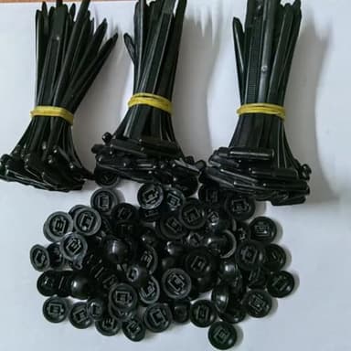 Nylon Universal Cable Tie Buckle – Heavy Duty Self-Locking Zip Ties Holder with Pin & Button Design, Plastic Cable Ties Tool Fasteners Car Body,Zip tie Clips (50pcs Black) - Image 6