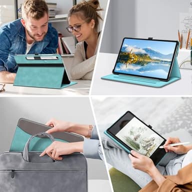 Fintie Case for Samsung Galaxy Tab S10 Lite/ S10 FE/ S9 FE 5G 10.9 Inch/Tab S9 11 Inch with S Pen Holder, Multi-Angle Viewing Protective Cover with Pocket, Auto Sleep/Wake, Turquoise - Image 7