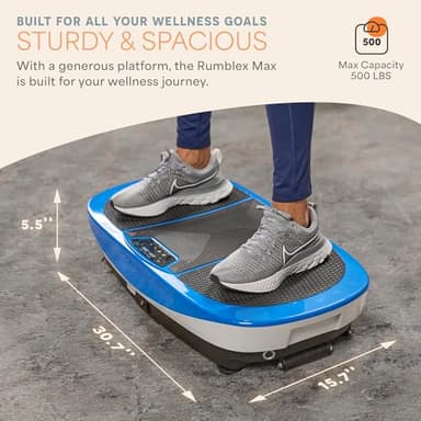 Lifepro Rumblex Max 4D Black Vibration Plate Exercise Machine with Loop Resistance Bands for Home Fitness Shaping Training Recovery Tone & Strength - Image 6