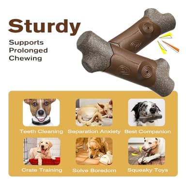 YIJISKY Ideal Chew Toy Great for Teeth Cleaning and Playtime ,Dog Chew Toy for Aggressive Chewers Tough and Long-Lasting Toy for Large/Medium Dogs (Brown) - Image 2