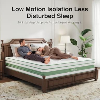 Novilla Queen Mattress 14 inch, Queen Size Hybrid Mattress in a Box with Motion Isolation,Gel Memory Foam with Pocket Springs for Support & Pressure Relief, Medium Firm Pillow Top Mattresses - Image 3