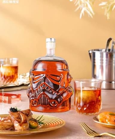 Whiskey Decanter With 2 Glasses, Transparent Creative Flask Carefe Decanter for Brandy, Scotch, Bourbon, Vodka, Liquor Christmas Gift for Men,Dad,Husband,Boyfriend - Image 5