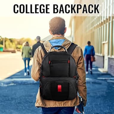 YOREPEK Large Backpack for Men, Extra Large Laptop Backpacks for Men Women, Water Resistant Travel Backpack Airline Approved Business Work Bag with USB Charging Port Fits 17 Inch Computer, Black - Image 6
