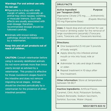 Dog and Cat Dewormer - 12 oz of Wormer Liquid to Paralyze and Expel Roundworms - Kitten and Puppy Dewormer - Image 7