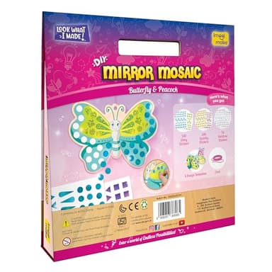 Imagimake Mirror Mosaic Butterfly & Peacock Kids Art Set | DIY Craft Kit | Foil Stickers for Kids | Mosaic Kit | Travel Toys | Birthday Gift for Girls and Boys Ages 3,4,5,6,7,8 - Image 8