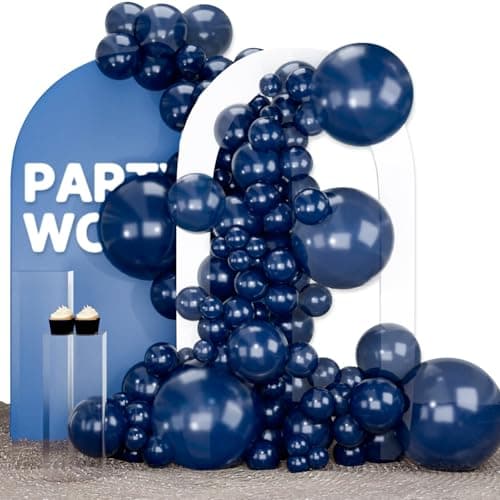 PartyWoo Navy Blue Balloons 123pcs Different Sizes of 18 12 10 5 Inch Dark Blue Balloon Arch Kit Garland for Graduation Wedding Sports Baby Shower Birthday Bachelorette Party Decorations Blue-Z90 - Image 1