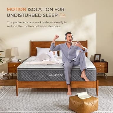 Sweetnight Queen Mattress - 12 Inch Queen Bed Mattress in a Box, Hybrid Queen Size Mattress with Pocketed Coils for Comfort Sleep and Balanced Support - Image 7