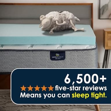 Serta ThermaGel Cooling, Pressure-Relieving Memory Foam Mattress Topper, 3 Inch, King,Blue - Image 6