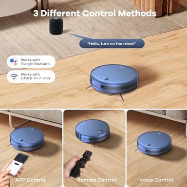 ZCWA Robot Vacuum and Mop Combo, 2 in 1 Mopping Robotic Vacuum with WiFi/App, Robotic Vacuum Cleaner, Schedule Settings, Self-Charging, Ideal for Hard Floor, Pet Hair and Low Pile Carpet - Image 3