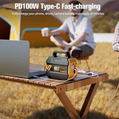 VTOMAN FlashSpeed 300 Portable Power Station 70000mAh, Only 7.4lbs with 7 Outlets, LiFePO4 Generator with Up to 600W AC Outlet, 12V/24V DC Input Adapt RV/Van, PD 100W Type-C for Power Outage, Camping - Image 4