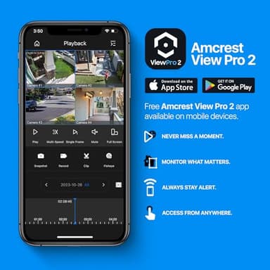 Amcrest Dual-Lens 4K (8MP) Outdoor Security POE Camera, 2 x 4MP Lenses PoE AI Bullet IP Camera, 65ft Night Color, Face Detection, Panoramic 180° FOV, 4K@15fps IP8M-DLB2998EW-AI (White) - Image 9