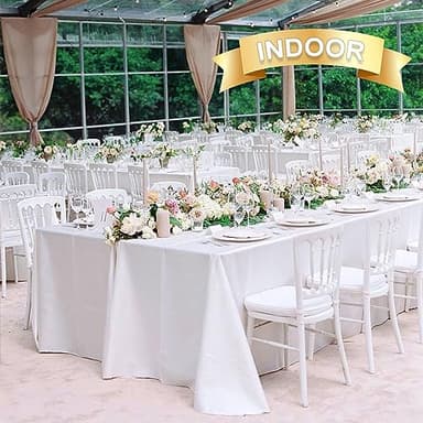 sancua 6 Pack White Tablecloth 90 x 156 Inch - Rectangle Table Cloth for 8 Feet Tables Stain and Wrinkle Resistant Washable Polyester Table Cover for Dining Wedding Banquet Party Buffet Restaurant - Image 4