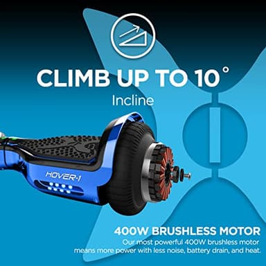 Hover-1 Chrome Electric Self Balancing Hoverboard with 6 mph Max Speed, Dual 200W Motors, 6 Mile Range, and 6.5” Wheels Electric Hoverboard - Image 3