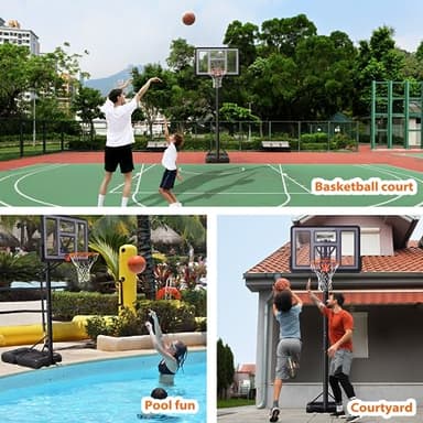 AWII SPORT Basketball Hoop Outdoor Protable 48 Inch Impact Backboard, 4.8-10FT Height Adjustable Basketball Hoop Goal System with Wheels for Adults - Image 2