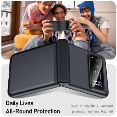 BSNRM for Motorola Razr 2023 Case Full Body Cover & Magnetic Hinge Protection & Ultra Thin Matte PC Shockproof Phone Cover Smartphone Case for Moto Razr 2023 (Black) - Image 2