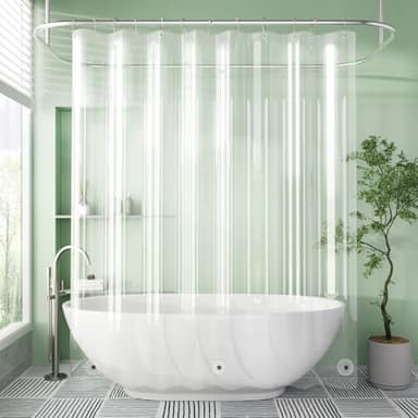 AmazerBath Shower Curtain Liner, 72x72 Clear Shower Curtain Liner, Waterproof Plastic Shower Liner, Cute Lightweight PEVA Shower Curtain for Bathroom with 3 Magnets and 12 Rustproof Metal Grommets - Image 8