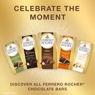 Ferrero Rocher premium chocolate bar, Milk Chocolate with Hazelnut Filling, Perfect Self Treat, 3.1 oz Each - Image 6