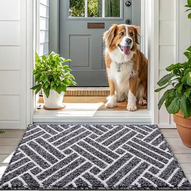 OLANLY Indoor Door Mat, 48x32 Inch, Dirt Resistant and Absorbent, Non-Slip Rubber Backing Floor Mats, Easy Clean Low-Profile Doormat for Entryway, Front Door, and Inside Entrance, Black - Image 6