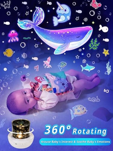 21 Sets of Films, Projector Night Light for Kids, Light Projector for Kids Room, Ceiling, Star Galaxy Projector with 360° Rotation Dimmable for Baby Girls, Birthday, Christmas, Nursery, Room Decor - Image 4