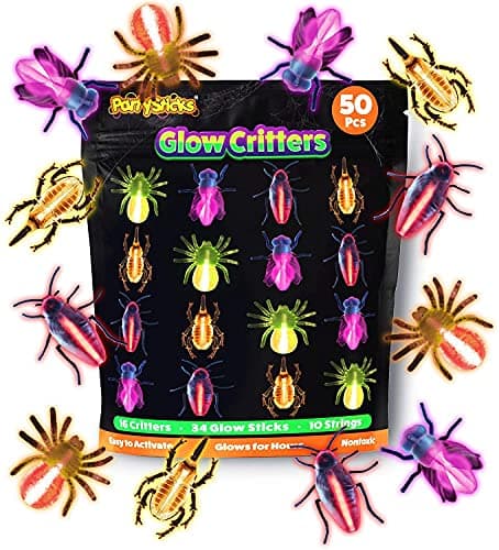 Glow Critters and Halloween Trick or Treat Glow Skeletons and Pumpkins - Glow Sticks Party Favors - Glow in The Dark Party Supplies - Image 1