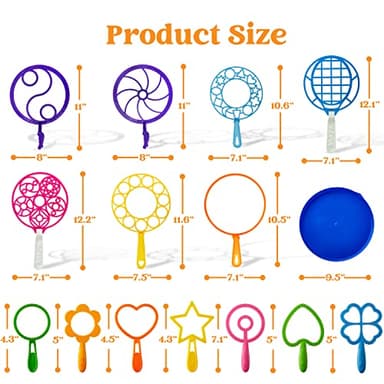 JOYIN Big Bubble Wands Set Bulk for Kids Summer Outdoor Toy Game Activity Party Favors, 18 Pcs Giant Bubble Maker with Tray, 12" Large, 6 Pcs Solution Suitable for All Age People - Image 6