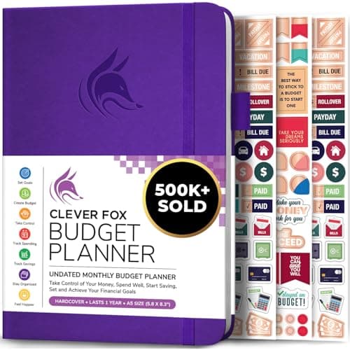 Clever Fox Budget Planner - Expense Tracker Notebook. Monthly Budgeting Organizer, Finance Logbook & Accounts Book, Bill Tracker, A5 (Purple) - Image 1