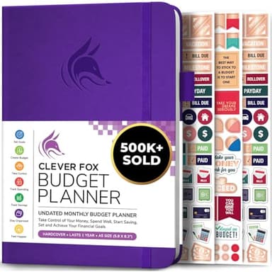 Clever Fox Budget Planner - Expense Tracker Notebook. Monthly Budgeting Organizer, Finance Logbook & Accounts Book, Bill Tracker, A5 (Purple) - Image 1