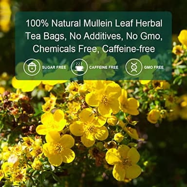 Mullein Leaf Tea Bags - Lungs Cleanse and Respiratory Support, Herbal Teas, Caffeine Free, 30 Tea Bags - Image 6