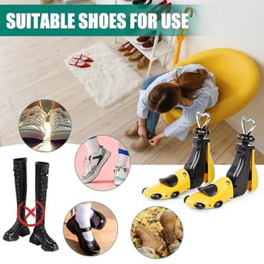 Furneeture 2 Pieces Shoe Stretcher Boot Stretcher, Adjustable Width and Length Shoe Expander Shoe Widener Stretcher Women Men for Sneakers Leather Shoes Ankle Boots - Image 5