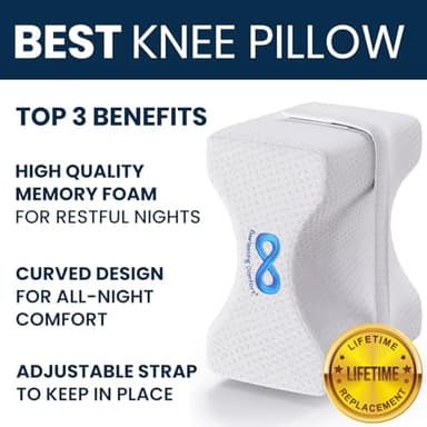 Everlasting Comfort Memory Foam Knee Pillow for Side Sleepers – Sciatica Pain Relief Pillow, Adjustable Strap Support – Leg Pillows for Sleeping Alignment, Knees, Back & Hip Cushion - Image 2