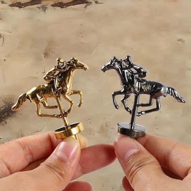 HOROW Horse Racing Board Game Solid Wood Horse Race Card and Dice Board Game Luxury Edition Set with 11 Metal Horses,100 Poker Chips,2 Dices and 2 Boxes of Cards - Image 2