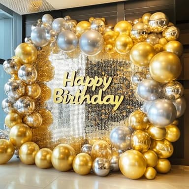 RUBFAC 120pcs Gold Balloons 12 Inches Chrome Metallic Balloons, Metallic Gold Balloons for Graduation Anniversary Wedding Party Supplies Garland Arch Decoration - Image 5