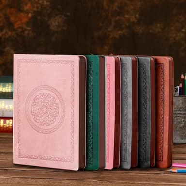 Fetinar 2025 Leather Vintage Journal Notebook,300 Pages,Leather Softcover Lined Journal Notebooks for Women Men,Notebook Journals for Writing Travel,Business,Office,Rose Gold Pink - Image 6