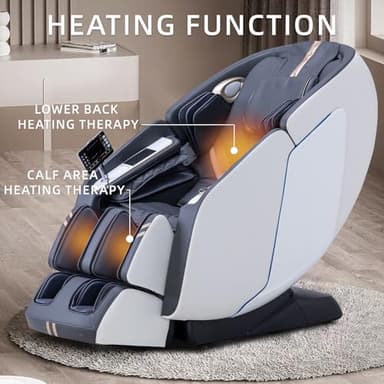 MassaMAX 4D Full Body Massage Chair with Zero Gravity, Extendable Footrest, SL Track, 15 Modes, AI Voice Control, Yoga Stretch, Foot Rollers, and Waist & Calves Heating Comfort with Cover (White) - Image 6