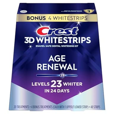 Crest 3D Whitestrips Age Renewal – Teeth Whitening Kit, 24 Treatments (20 + 4 Bonus), Each with 1 Upper/1Lower, 48 Strips – Crest 3DWhite Teeth Whitening Strips - Image 9