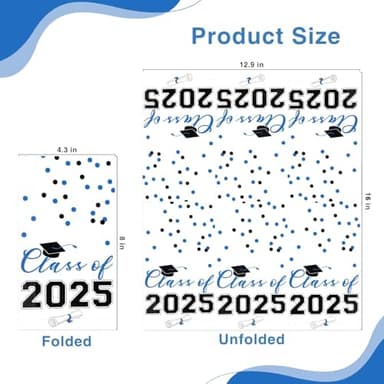 2025 Graduation Disposable Paper Napkins, Guest Dinner Hand Towels for College School Grad Class Congrats Celebration, Cocktail Party Decorations (200, Blue & Black) - Image 3