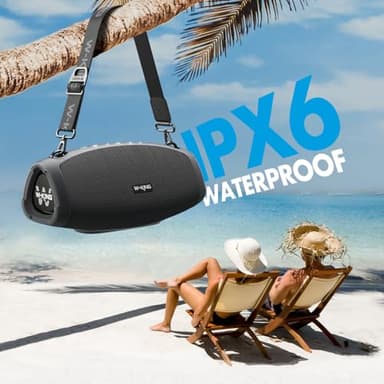 W-KING Portable Speakers Bluetooth Wireless, 120W Max Loud Waterproof Bluetooth Speaker Boombox, IPX6 Party Large Outdoor Speaker,70W Triple Passive Radiator/Subwoofer*2-Deep Bass/DSP/2 Pairing/42H/EQ - Image 5