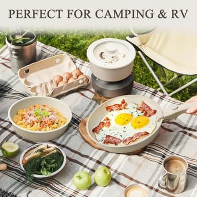 KIKCOIN Pots and Pans Set Non Stick: 7 Pack Ceramic Cookware Set with Detachable Handle, Healthy Non Toxic Kitchen Cooking Pots with Frying Pans, Grill Pan - Image 7