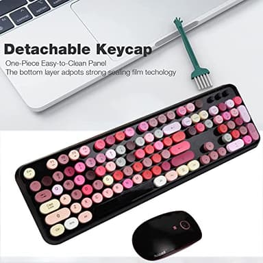 FOPETT Keyboard and Mouse Sets, Wireless, Reliable 2.4 GHz Connectivity for PC,Laptop,Smart TV and More (Black Colorful) - Image 6