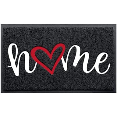 StepLively Door Mat Home Welcome Mats Outdoor and Indoor, Heavy-Duty Low-Profile Non-Slip Front Welcome Mat for Home Entrance, Outside Entry, Yard, Floor, Patio (30''x17.5'', Black) - Image 1