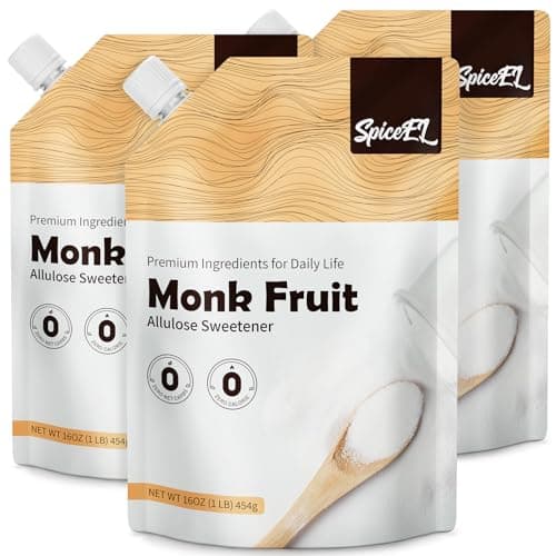SPICEEL Monk Fruit Sweetener with Allulose - White Sugar Substitute, Coffee, Tea, without Erythritol, Gluten Free, Vegan, Keto Friendly, Sugar Replacement (1 lb Pack of 3) - Image 1