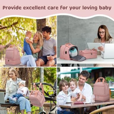 OCKLILY Pump Bag, Breast Pump Carrying Bags with Ice Pack & Waterproof Mat, Breast Pump Bag Compatible with Spectra S1 S2, Pumping Bags Milk Bottle Cooler for Work Travel Camping, Pink - Image 6