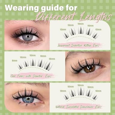 KEYYOU Fairy Lash Clusters Kit, Manga Eyelash Extension Kit at Home, D Curl, Wispy Natural Invisible Band Lash with Waterproof DIY, Fairy-D-8-18MIX, 144 pcs - Image 4